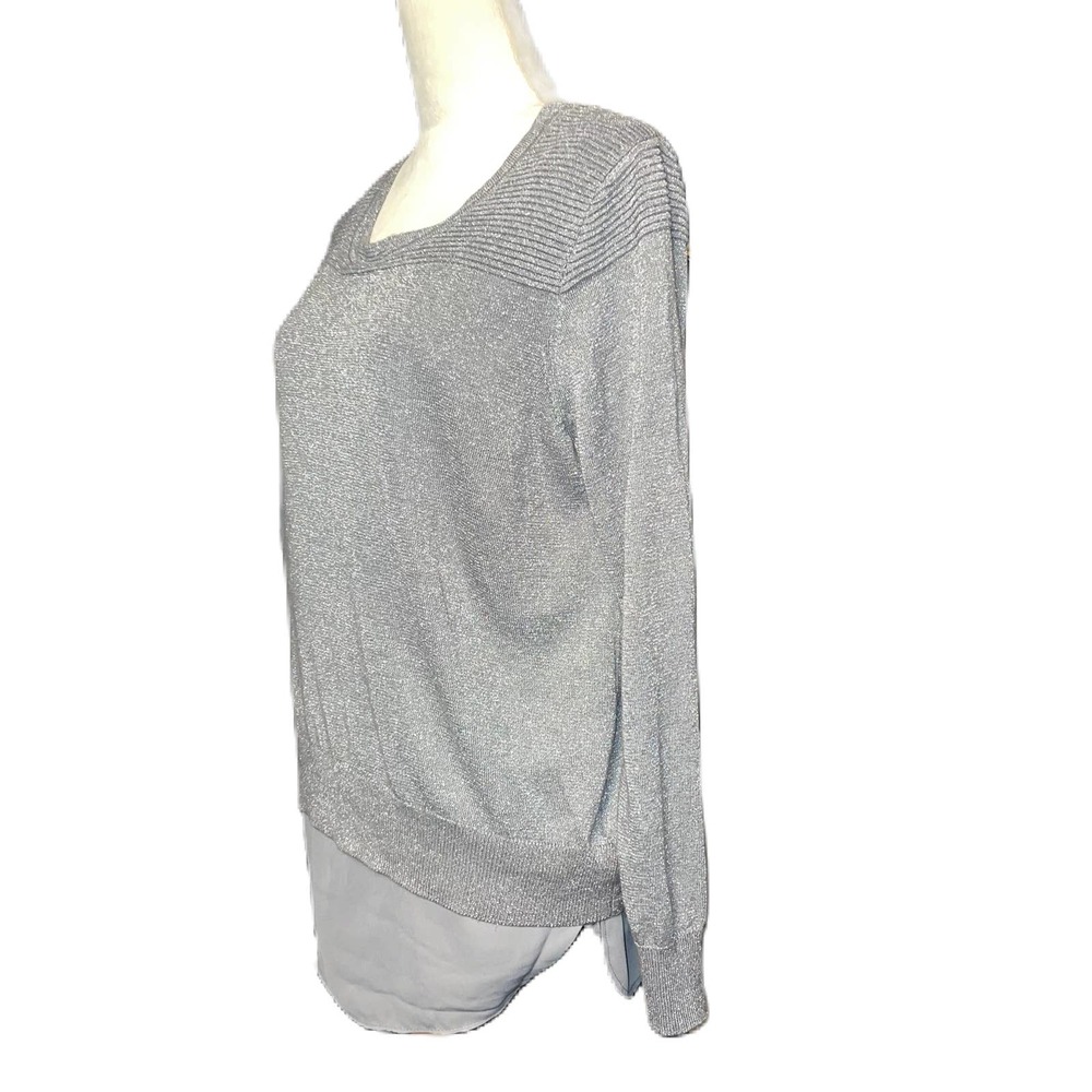 Joseph A. Silver Metallic Tunic Sweater - Picture 3 of 8